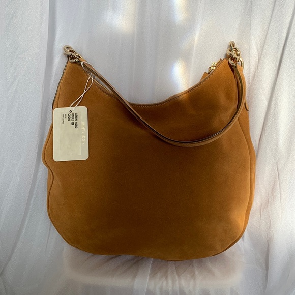 Brand New Jimmy Choo Athini Hobo Bag Tan Suede - Picture 5 of 9